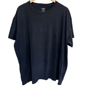 Men's 3XL Sun Fade BLANK‎ Tee Black Crew Neck Plain T-Shirt FINL 365